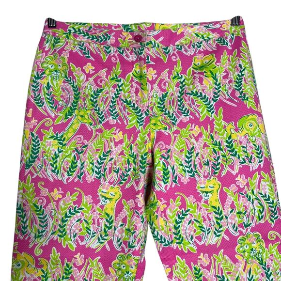 Lilly Pulitzer Millionaire's Row Jungle Cats Crop Floral Pants SIZE 6 WAIST 31 - Picture 6 of 9